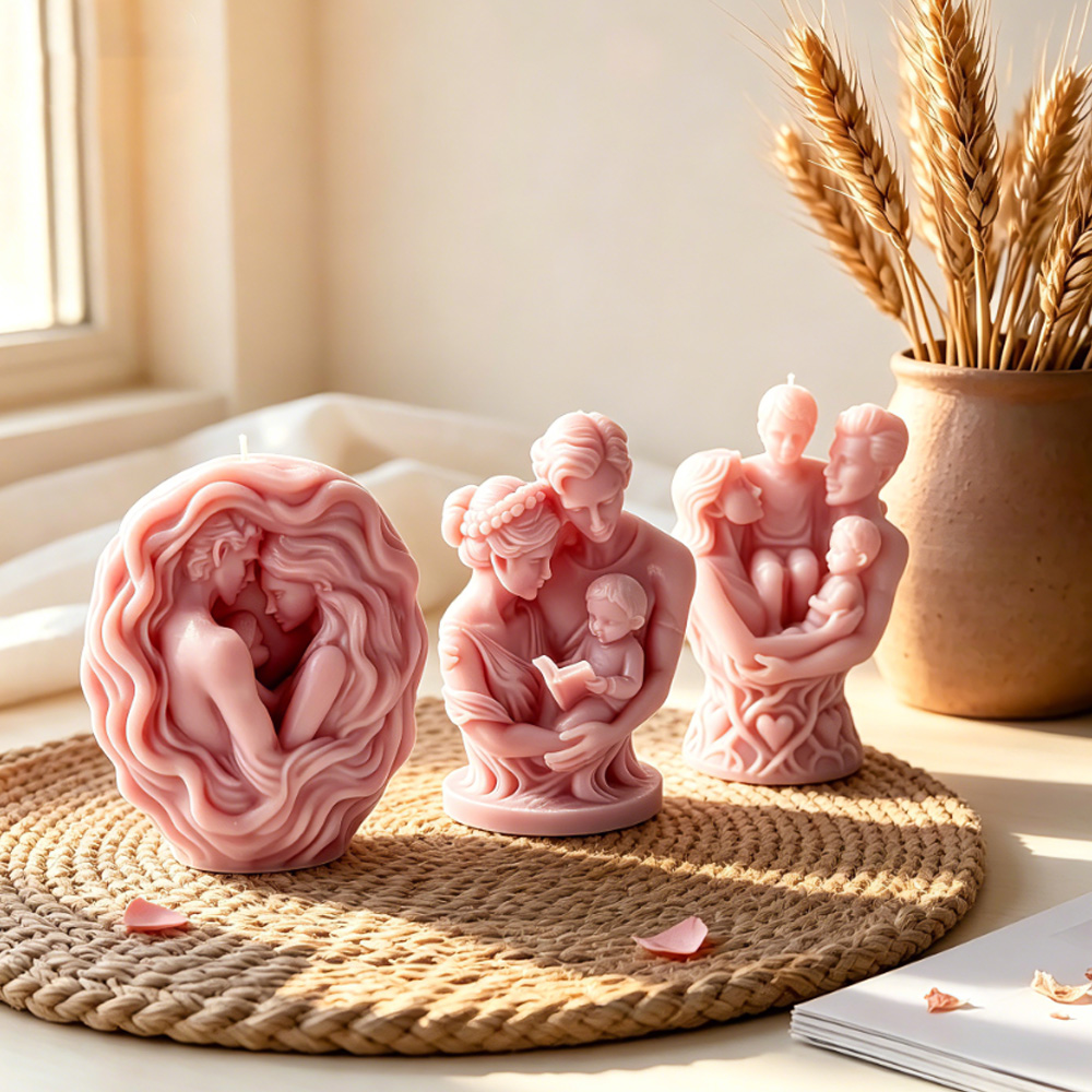 Candle Making Video - 3D family hug silicone candle mold
