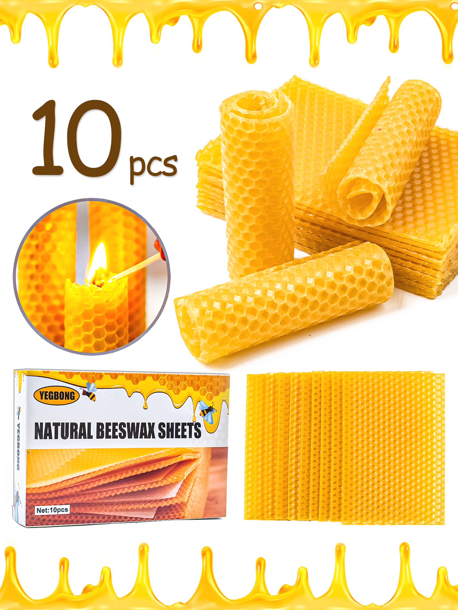 Candle Making Video - 10Pcs Natural Honeycomb Bee Wax Sheets