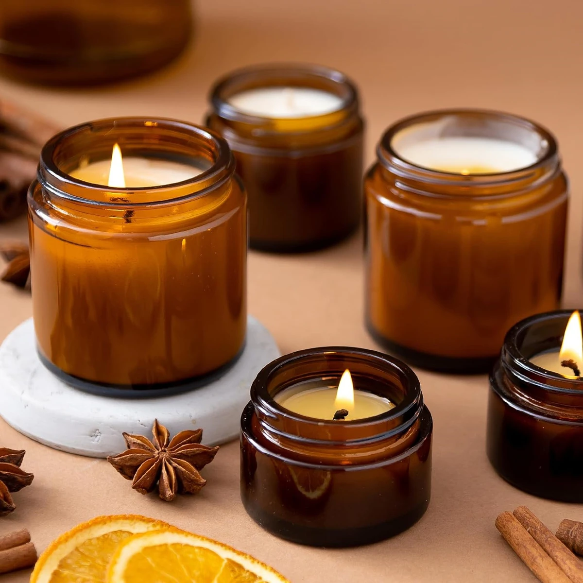 Glass Candle Jars, 4oz Amber R - Candle Making Glass Jars recensie en prijs