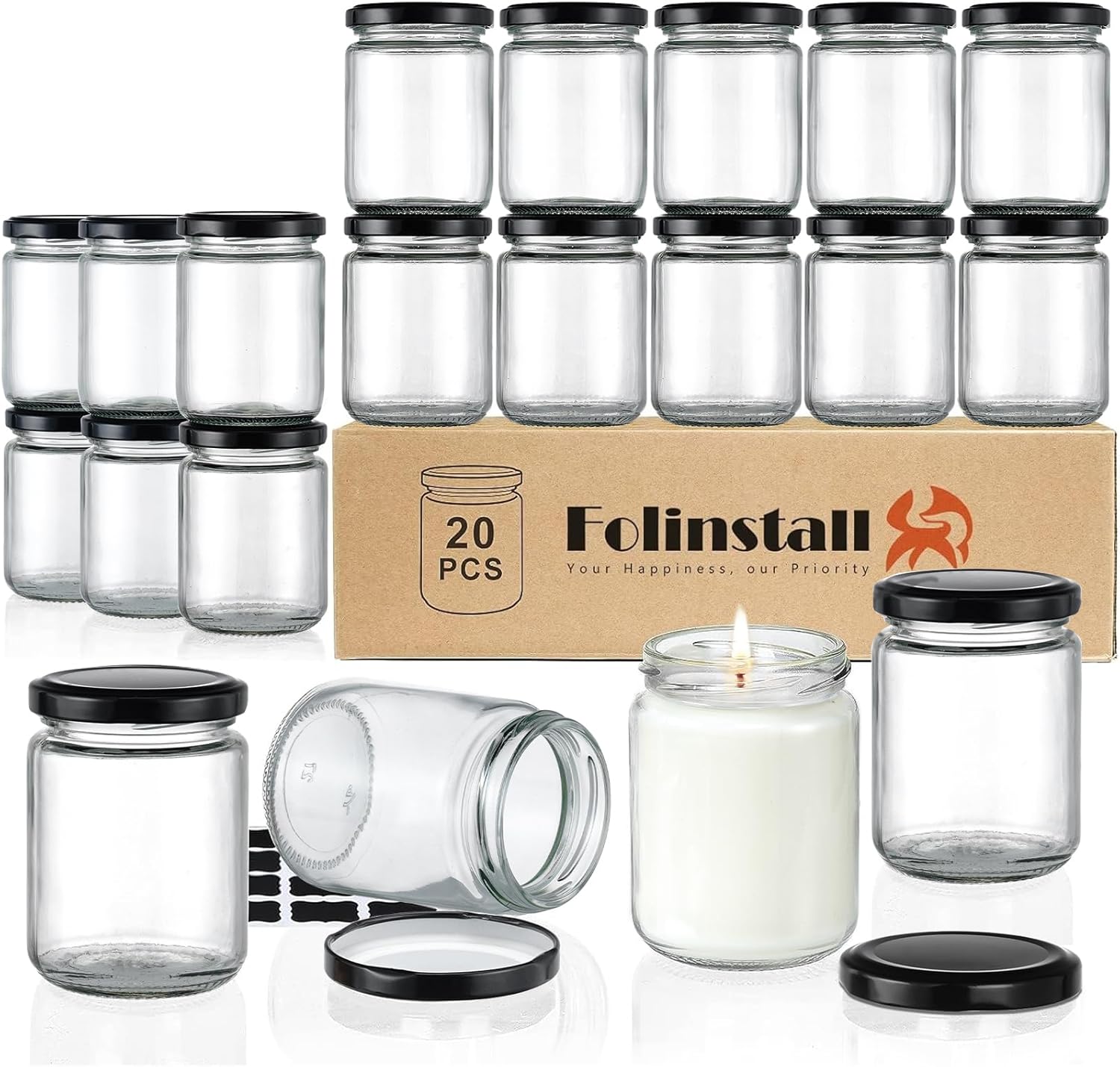 8 oz Small Glass Jars with Air - Candle Making Glass Jars recensie en prijs