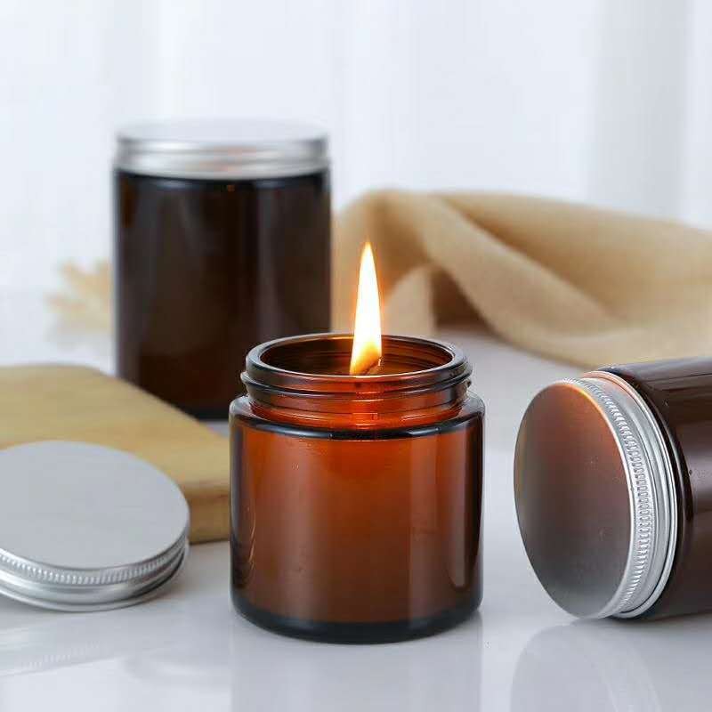 6pc 100/250ml Amber Glass Cand - Candle Making Glass Jars recensie en prijs