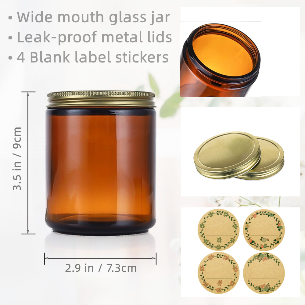 Empty Candle Jars, 8oz Amber G - Candle Making Glass Jars recensie en prijs