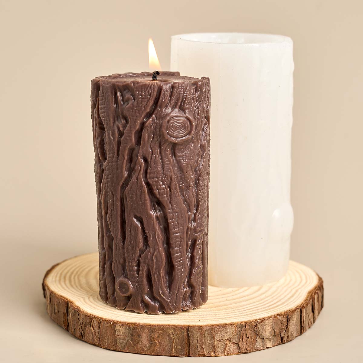 Wood Grain Cylindrical Silicon - Candle Making Homewood recensie en prijs