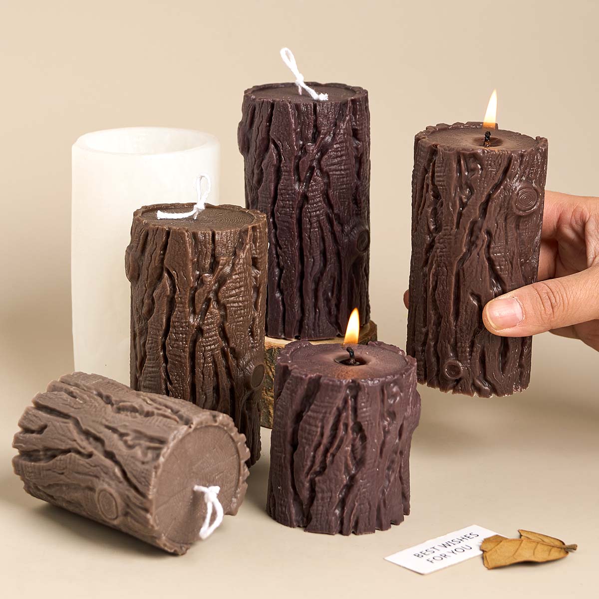 Wood Grain Cylindrical Silicon - Candle Making Homewood recensie en prijs