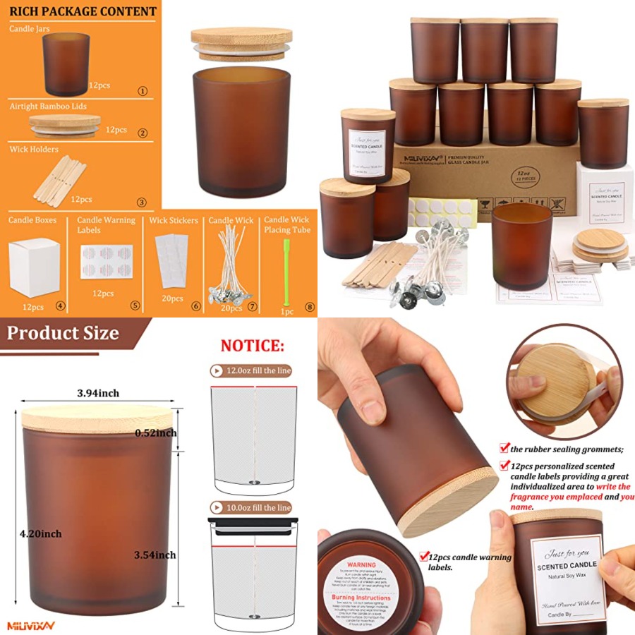 12 Pack 12 OZ Glass Candle Jar - Candle Making Glass Jars recensie en prijs