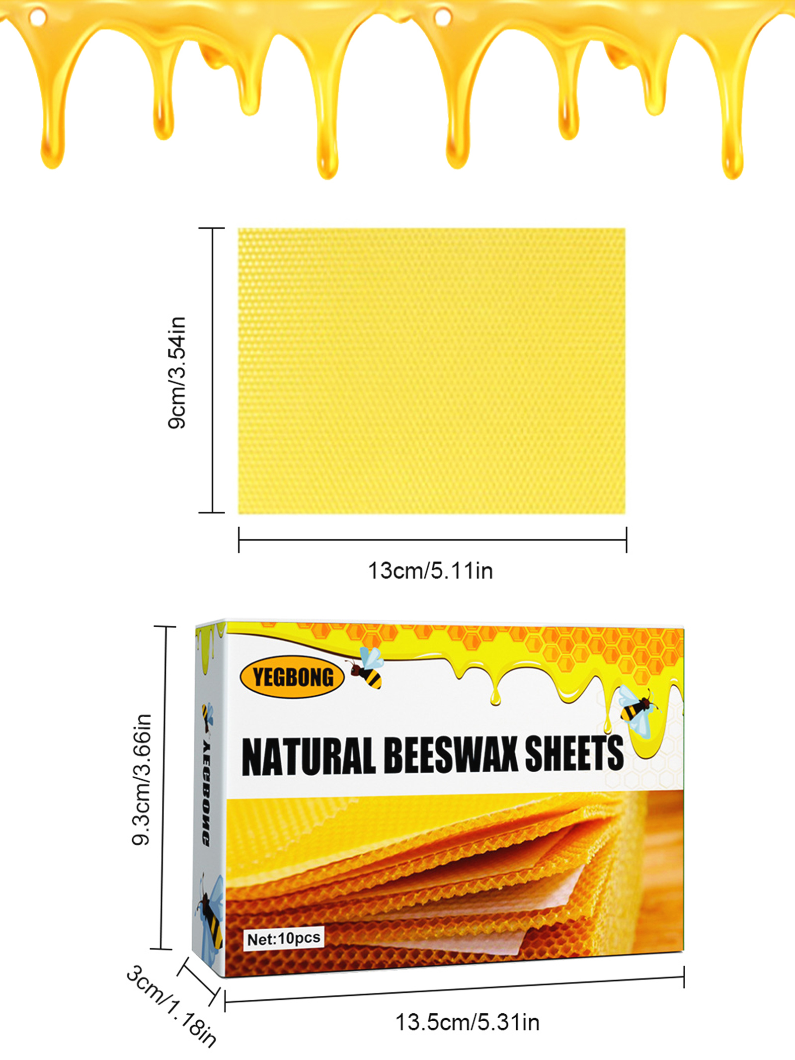 10Pcs Natural Honeycomb Bee Wa - Candle Making Video recensie en prijs