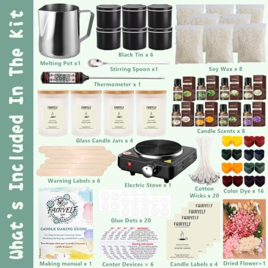 Premium Candle Making Kit with - Candle Making Glass Jars recensie en prijs